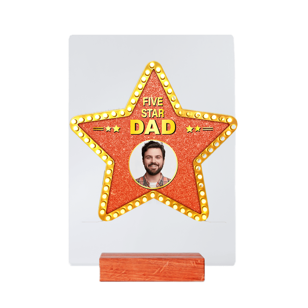 Personalizowane szkiełko five star dad dla taty - Mejkmi - Personalizowane Prezenty Dla Twoich Bliskich!