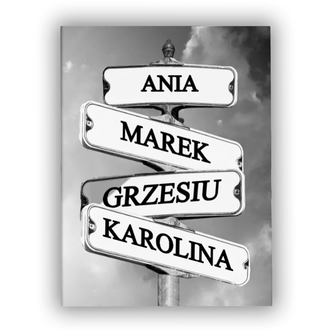 Personalizowany Obraz na płótnie na Dzień Ojca - znak drogowy - Mejkmi - Personalizowane Prezenty Dla Twoich Bliskich!