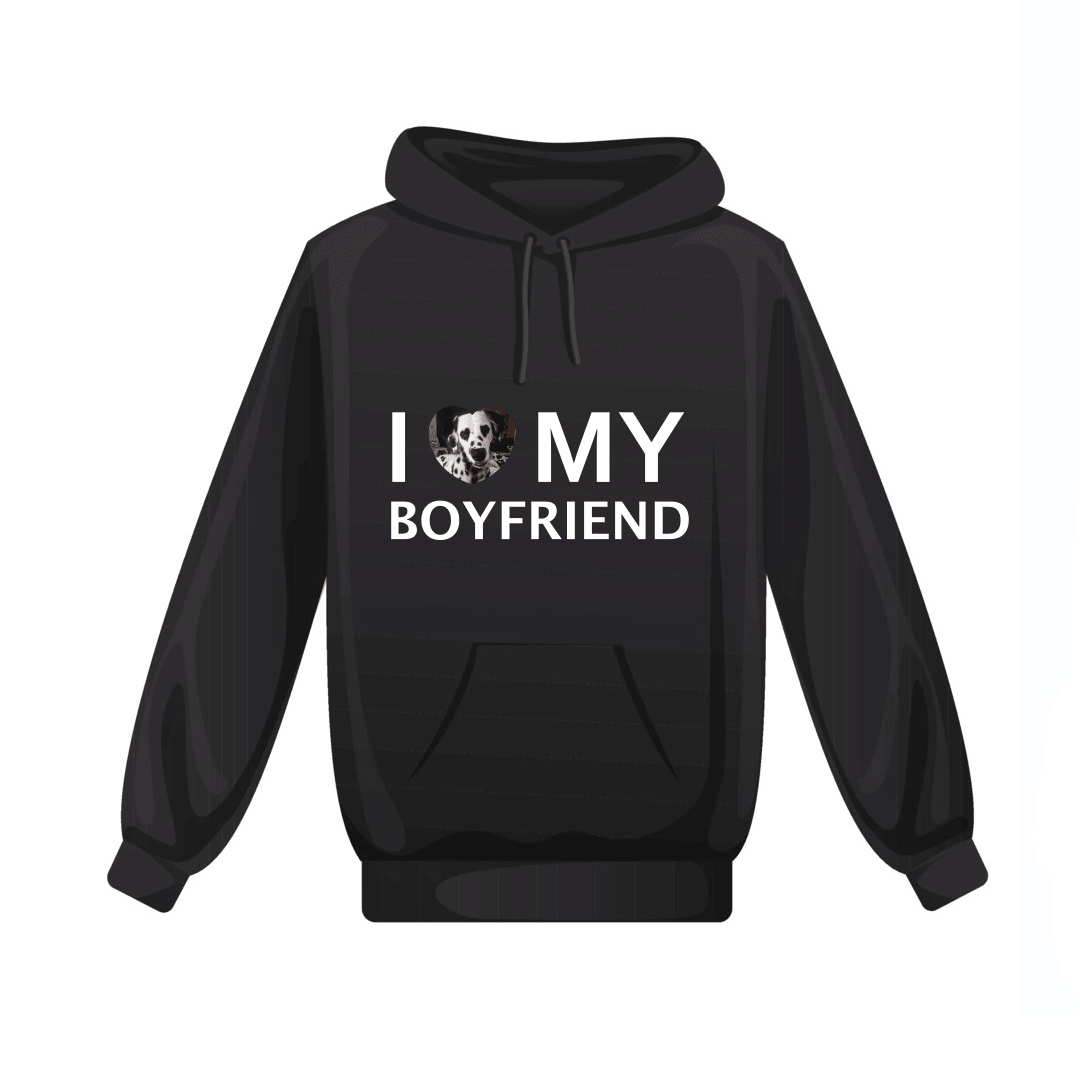 Personalizowana Bluza I Love My Girlfriend Bold z Twoim zdjęciem na prezent - Mejkmi - Personalizowane Prezenty Dla Twoich Bliskich!