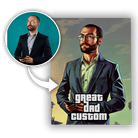 Personalizowany Obraz na płótnie w stylu okładki GTA V dla taty - Mejkmi - Personalizowane Prezenty Dla Twoich Bliskich!