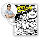 Personalizowany Obraz na płótnie American Comic dla taty Czarno-Biały - Mejkmi - Personalizowane Prezenty Dla Twoich Bliskich!