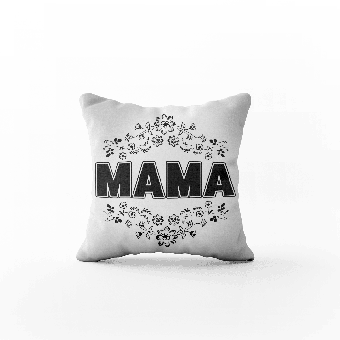 Poduszka z Napisem "Mama - Kwiaty" - Mejkmi - Personalizowane Prezenty Dla Twoich Bliskich!